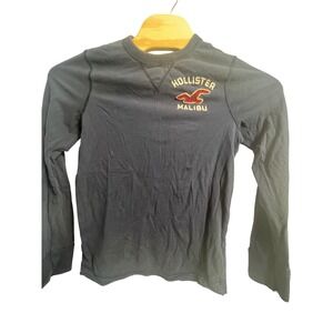 Hollister Malibu Mens Navy Blue Long Sleeve Graphic Shirt Medium